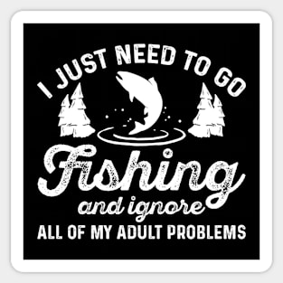 Fishing Adult Problems Sticker